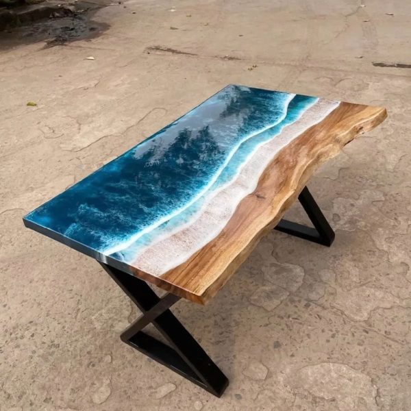 Rectangular Resin Wood Table