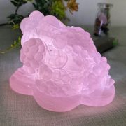 Medium size 13cm rose quartz toad