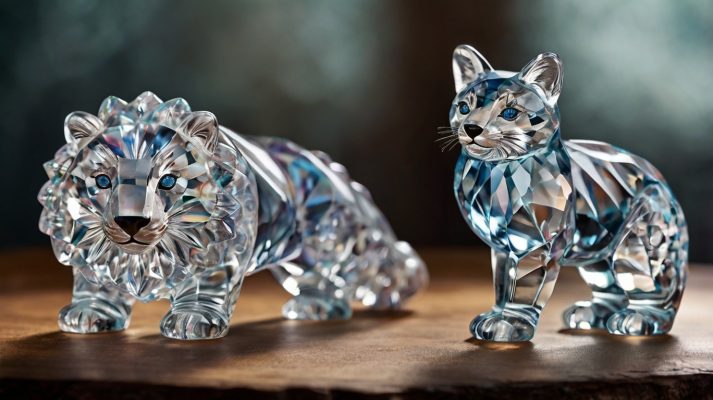 Crystal animal figurines for luck