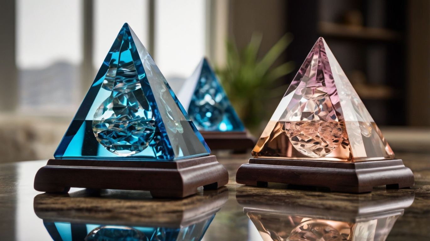 Feng Shui crystal pyramids