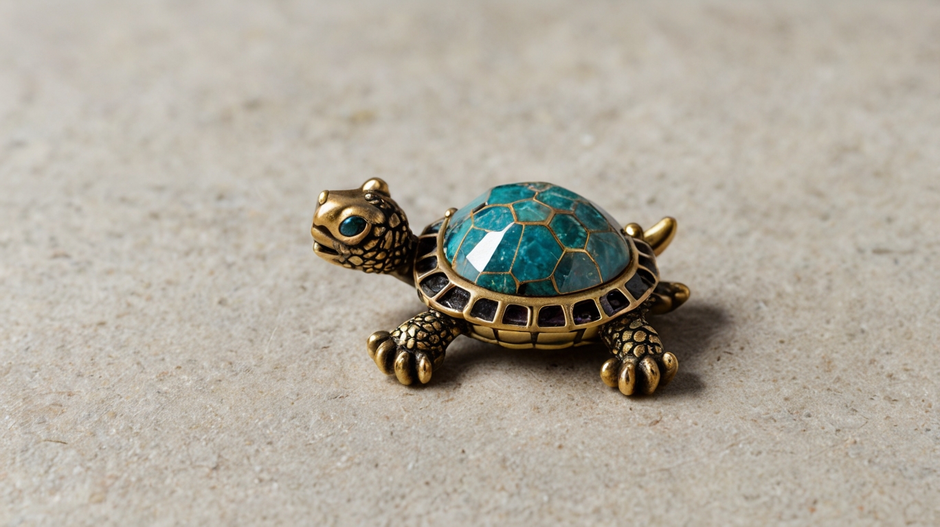 Natural gemstone Dragon Turtle charm