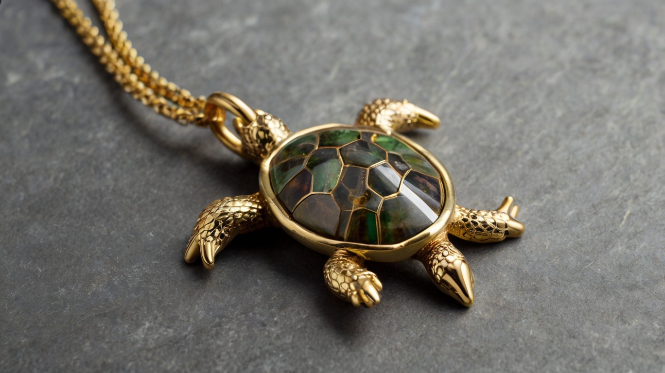 Natural gemstone Dragon Turtle charm