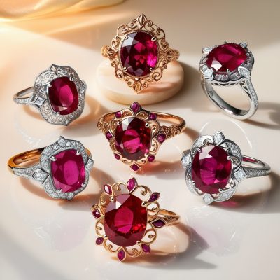 Ruby gemstone rings