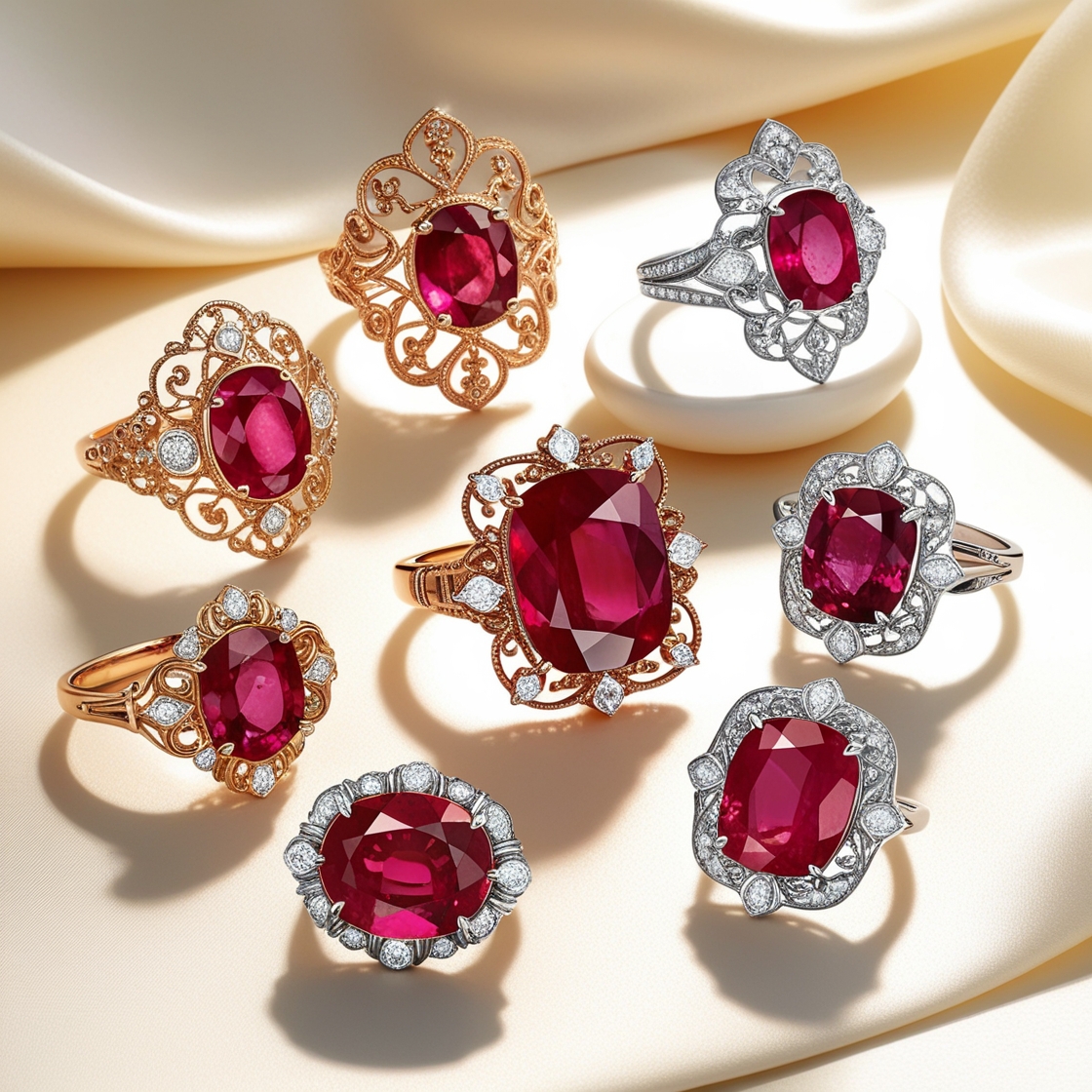 Ruby gemstone rings