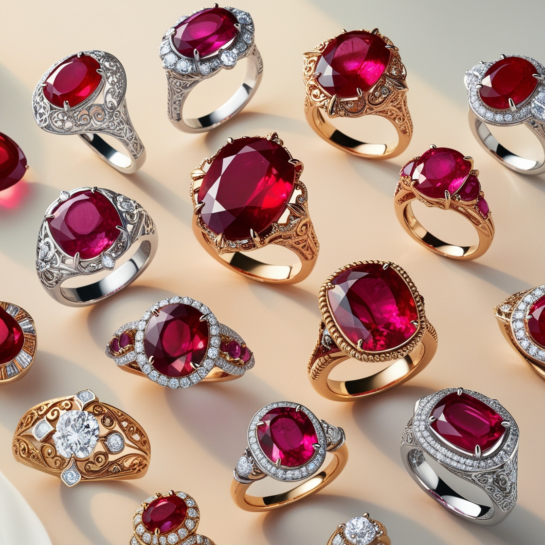 Ruby gemstone rings