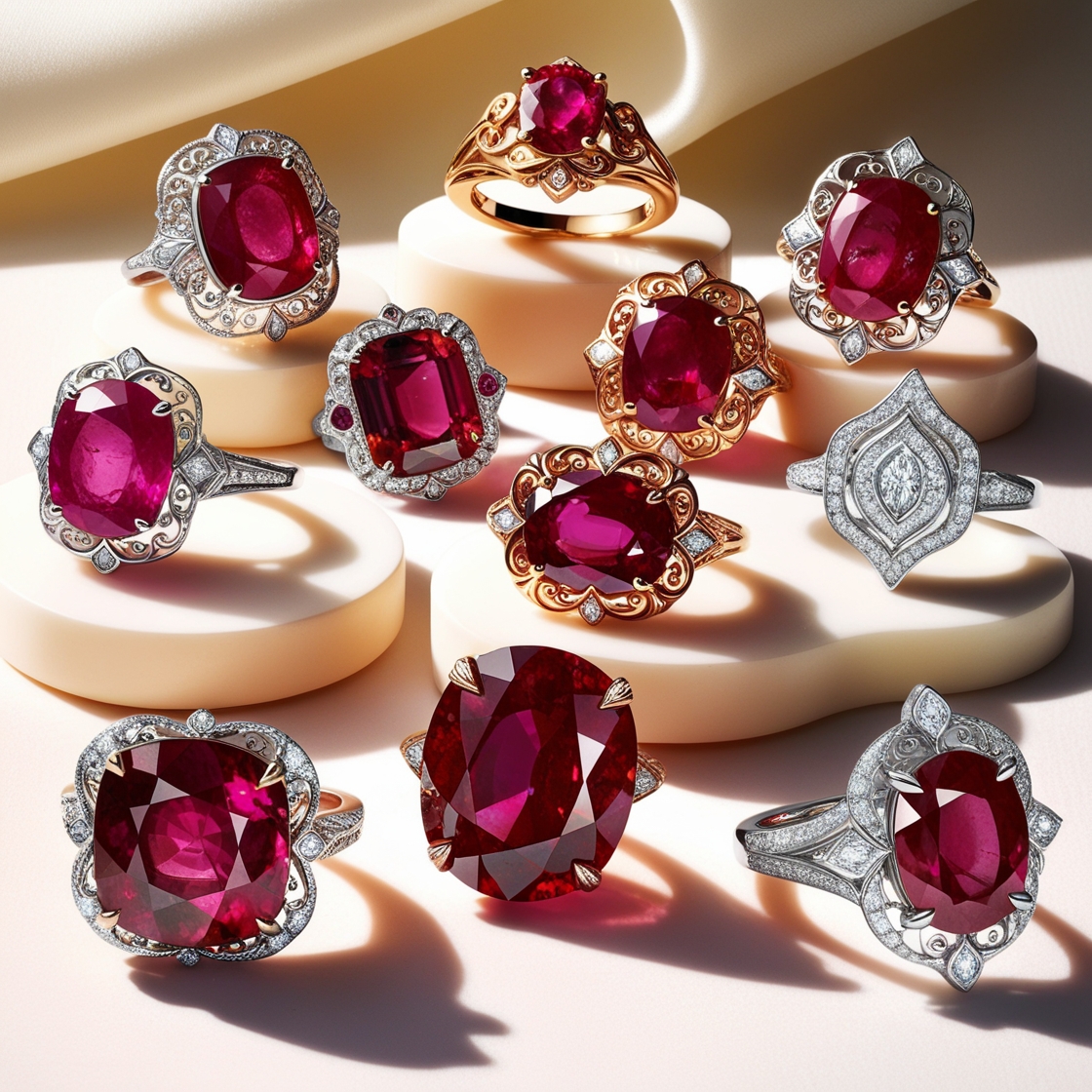 Ruby gemstone rings